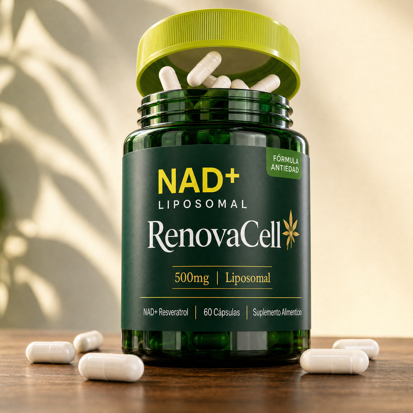 RenovaCell NAD+ Liposomal - Fórmula Anti-Envejecimiento con Resveratrol (500mg 60 cápsulas)