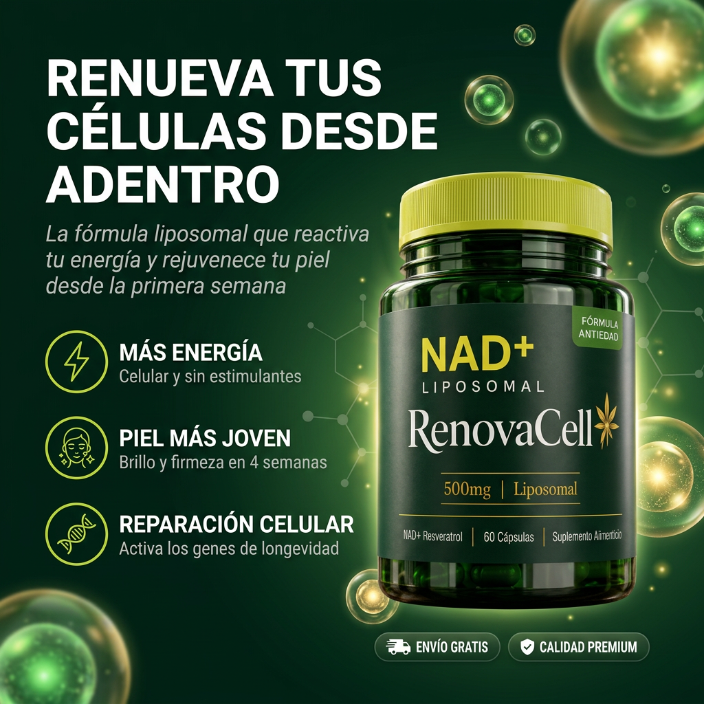 RenovaCell NAD+ Liposomal - Fórmula Anti-Envejecimiento con Resveratrol (500mg 60 cápsulas)